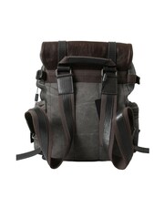 Dolce & Gabbana Green Canvas Leather Backpack with Buckle Closure and Silver Detailing - Image 3 of 6