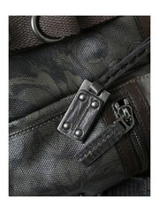 Dolce & Gabbana Green Canvas Leather Backpack with Buckle Closure and Silver Detailing - Image 5 of 6