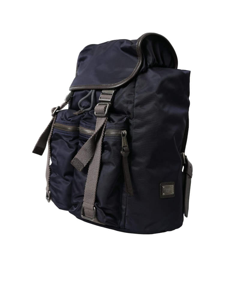 Dolce & Gabbana Blue Nylon Leather Rucksack Backpack Bag with Buckle Closure - Image 2 of 6