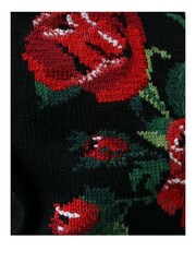 Dolce & Gabbana Floral Embroidered Tote Black Bag with Gold Metal Detailing - Image 4 of 6