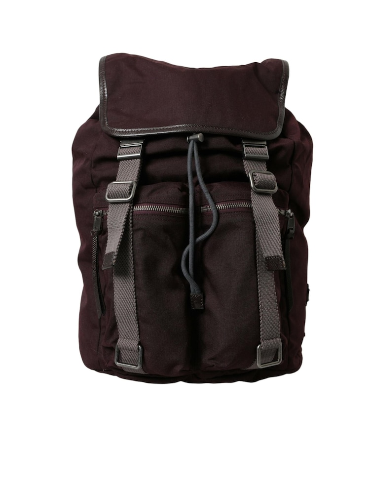 Dolce & Gabbana Maroon Nylon Leather Rucksack Backpack with Metal Detailing - Image 1 of 6