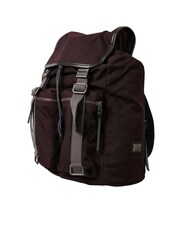 Dolce & Gabbana Maroon Nylon Leather Rucksack Backpack with Metal Detailing - Image 2 of 6