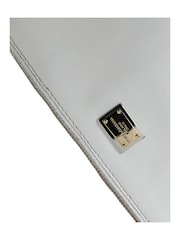 Dolce & Gabbana Leather Embroidered Crossbody White Bag with Gold Tone Chain Handle - Image 5 of 6