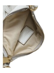 Dolce & Gabbana Leather Embroidered Crossbody White Bag with Gold Tone Chain Handle - Image 6 of 6