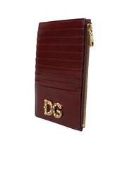 Dolce & Gabbana Natural Leather Card Holder with Zipper Closure and Logo Detail - Image 2 of 6