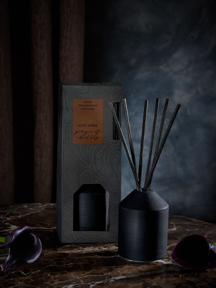 Pomegranate and Black Lily 200ml Fragranced Reed Diffuser - Image 1 of 3