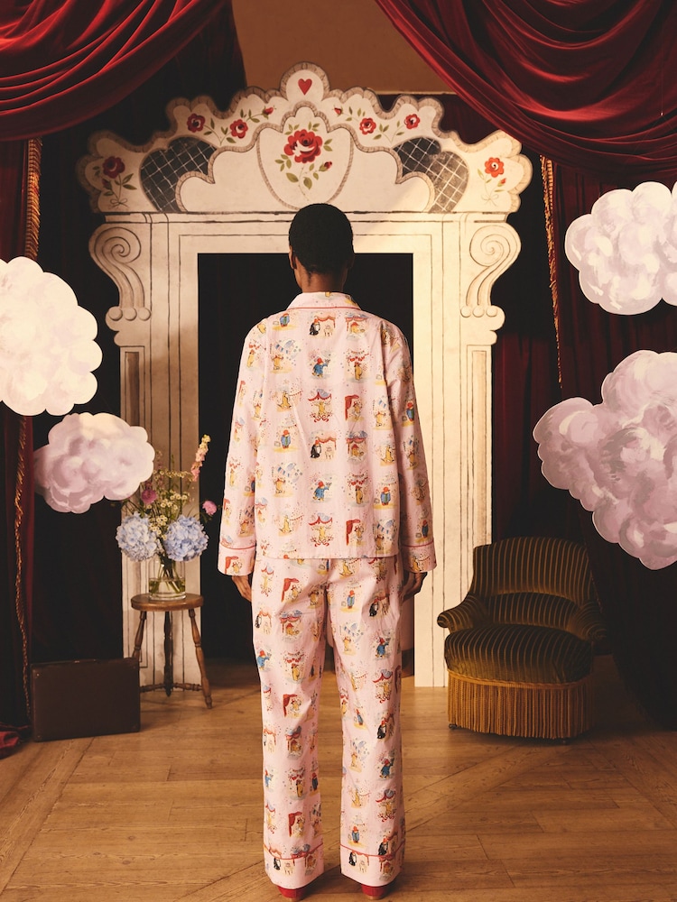 Cath Kidston Pink Paddington Party Button Up 100% Cotton Pyjamas - Image 2 of 12