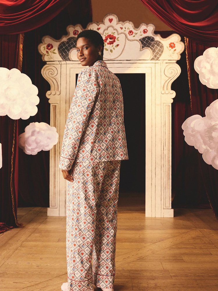 Cath Kidston Ecru Paddington Check Button Up 100% Cotton Pyjamas - Image 2 of 9