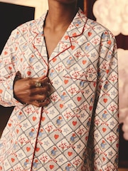 Cath Kidston Ecru Paddington Check Button Up 100% Cotton Pyjamas - Image 5 of 9