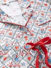 Cath Kidston Ecru Paddington Check Button Up 100% Cotton Pyjamas - Image 8 of 9
