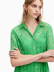 AllSaints Green Athea Crochet Dress - Image 2 of 7