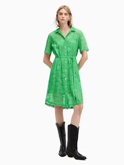 AllSaints Green Athea Crochet Dress - Image 4 of 7