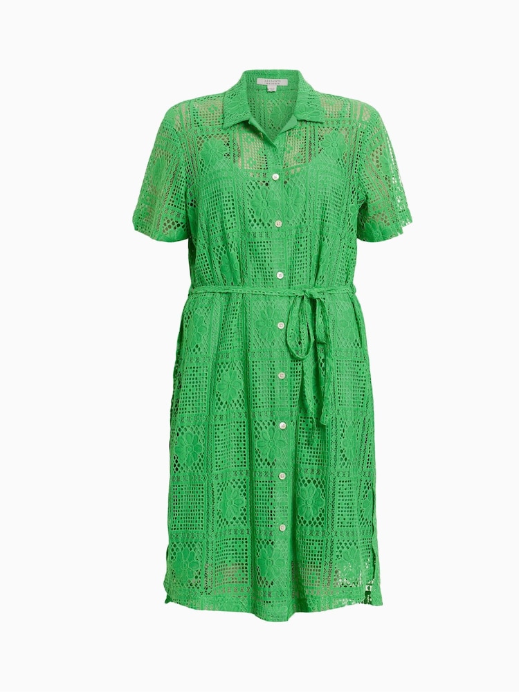 AllSaints Green Athea Crochet Dress - Image 7 of 7