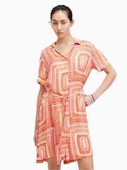 AllSaints Orange Athea Luisa Dress - Image 4 of 6