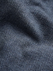 FatFace Navy Herringbone Long Sleeve Polo Shirt - Image 8 of 8