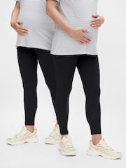 Mamalicious Black Maternity Leggings 2 Pack - Image 1 of 5