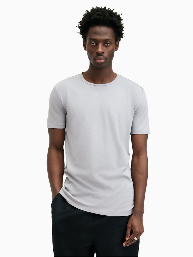 AllSaints Grey Tonic Short Sleeve Crew T-Shirt - Image 1 of 5
