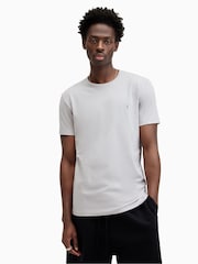 AllSaints Light Grey Tonic Short Sleeve Crew T-Shirt - Image 1 of 6