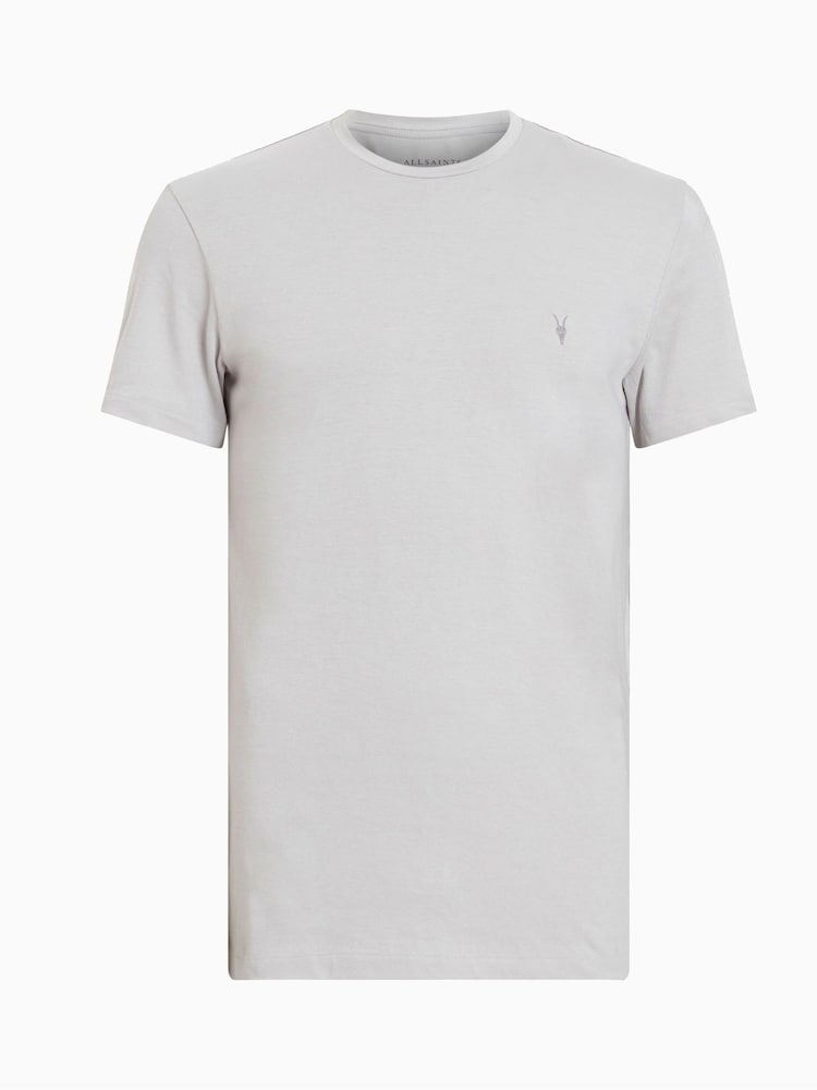 AllSaints Light Grey Tonic Short Sleeve Crew T-Shirt - Image 6 of 6