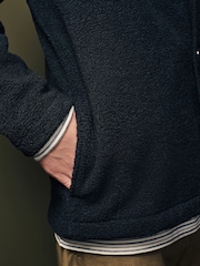 Black Regular Fit Regular Fit Borg Fleece Shacket - Image 5 of 8