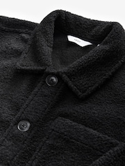 Black Regular Fit Regular Fit Borg Fleece Shacket - Image 8 of 8