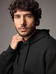 Black Heavyweight 100% Cotton Hoodie - Image 5 of 9