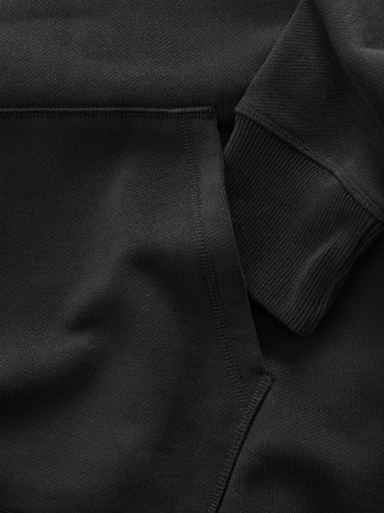 Black Heavyweight 100% Cotton Hoodie - Image 9 of 9