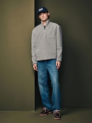 Grau - Sweatshirt mit Reißverschluss aus Wollmischung - Image 1 of 7