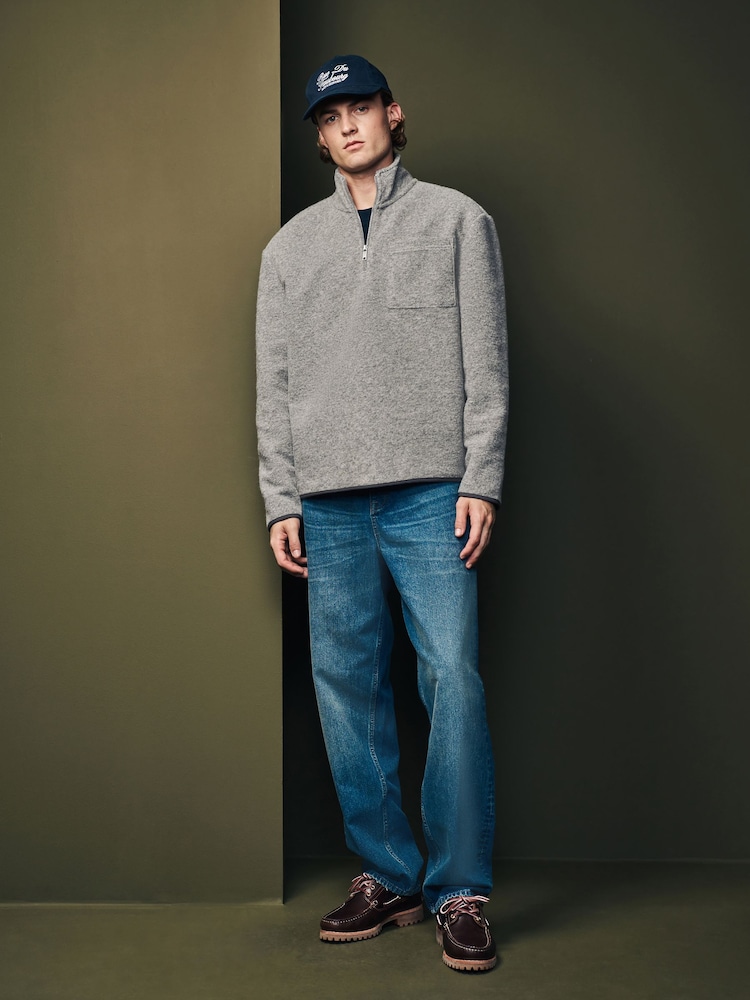 Grau - Sweatshirt mit Reißverschluss aus Wollmischung - Image 1 of 7