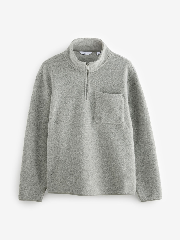 Grau - Sweatshirt mit Reißverschluss aus Wollmischung - Image 5 of 7