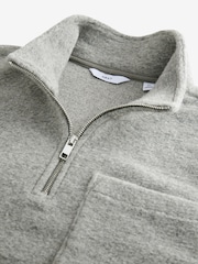 Grau - Sweatshirt mit Reißverschluss aus Wollmischung - Image 6 of 7