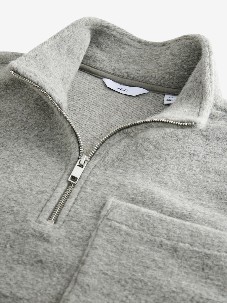 Grau - Sweatshirt mit Reißverschluss aus Wollmischung - Image 6 of 7