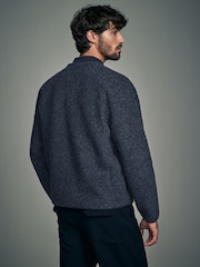 Marineblau/blau - Bomberjacke aus Wollmischung mit Fleece - Image 3 of 9