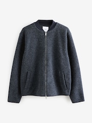 Marineblau/blau - Bomberjacke aus Wollmischung mit Fleece - Image 5 of 9