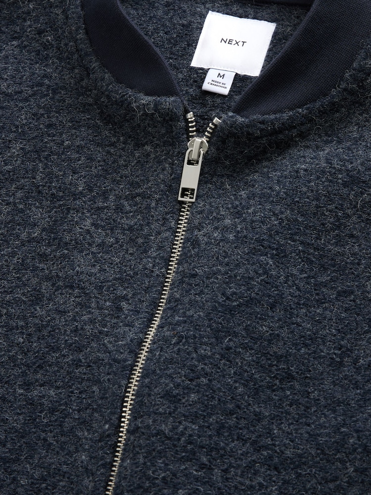 Marineblau/blau - Bomberjacke aus Wollmischung mit Fleece - Image 7 of 9