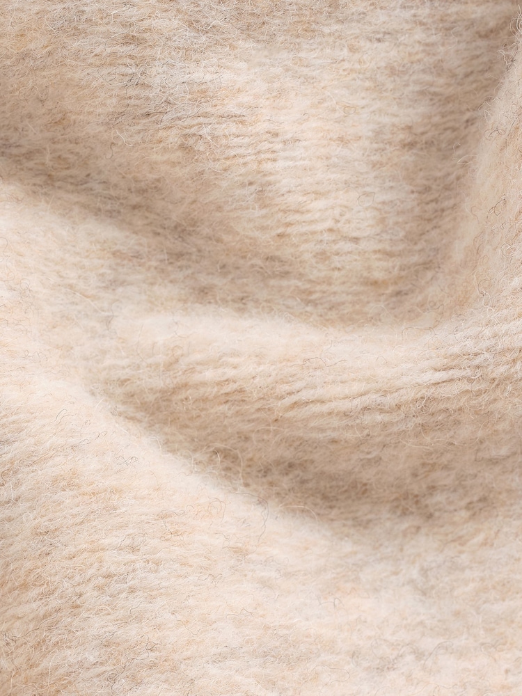 Ecru Wool Blend Fleece Bomber Jacket - Image 11 of 11