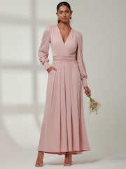 Rosa/Chrome - Jolie Moi Giulia Langärmliges Maxikleid - Bild 1 von 6