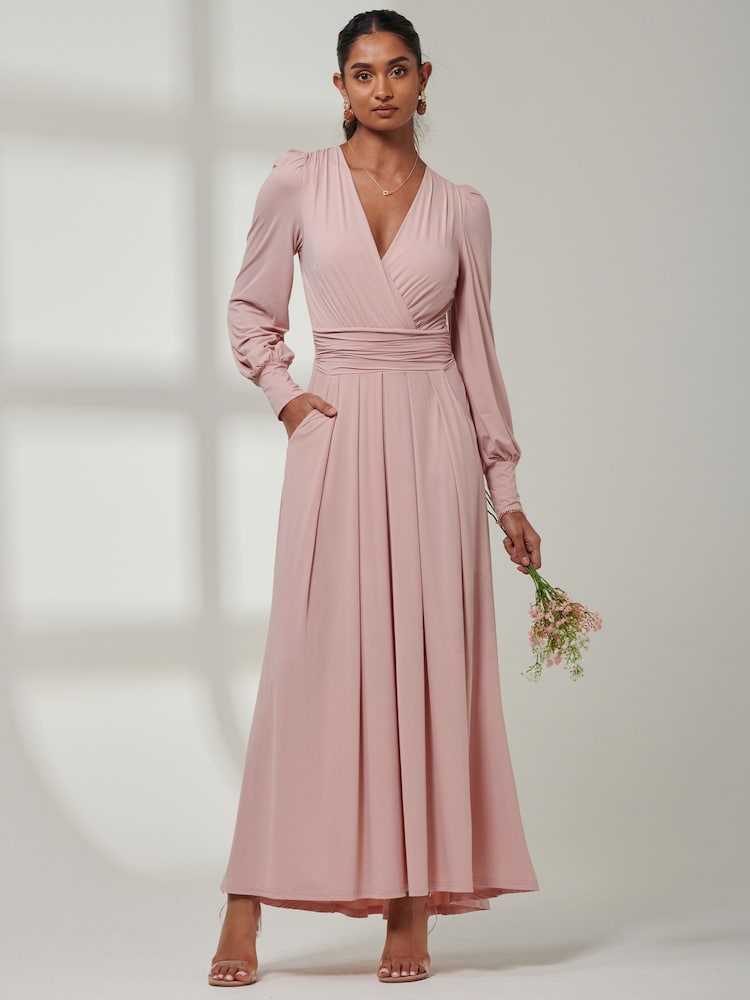 Rosa/Chrome - Jolie Moi Giulia Langärmliges Maxikleid - Bild 1 von 6