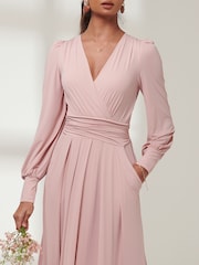 Rosa/Chrome - Jolie Moi Giulia Langärmliges Maxikleid - Bild 3 von 6