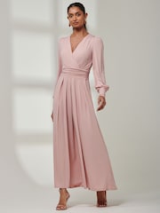 Rosa/Chrome - Jolie Moi Giulia Langärmliges Maxikleid - Bild 6 von 6