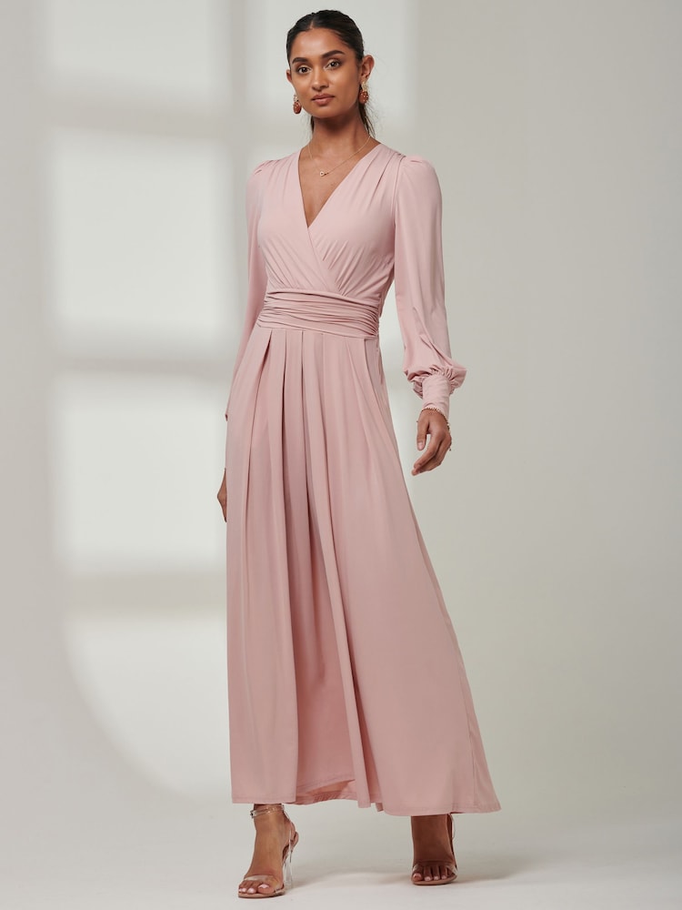 Rosa cromado - Vestido largo de manga larga Giulia de Jolie Moi - Imagen 6 de 6 Rosa cromado - Vestido largo de manga larga Giulia de Jolie Moi - Imagen 6 de 6