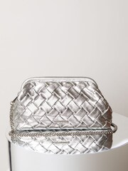 Lipsy Silver Pouch Clutch Bag - Image 1 of 4