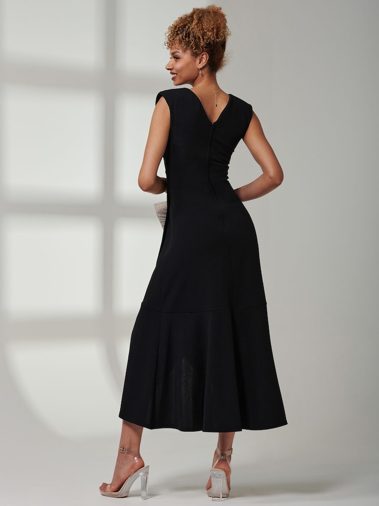 Negro - Jolie Moi Preslie Wrap Frill Hem Maxi Dress - Imagen 2 de 6 Negro - Jolie Moi Preslie Wrap Frill Hem Maxi Dress - Imagen 2 de 6