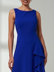 Jolie Moi Blue Haylen Frill Detail Midi Dress - Image 3 of 6