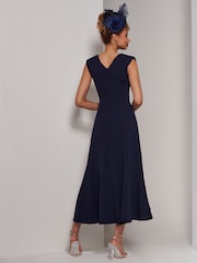 Jolie Moi Black Chrome Preslie Wrap Frill Hem Maxi Dress - Image 2 of 6
