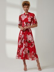 Jolie Moi Multi Angel Sleeve High Neck Mesh Dress - Image 4 of 6
