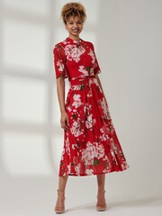Jolie Moi Multi Angel Sleeve High Neck Mesh Dress - Image 6 of 6