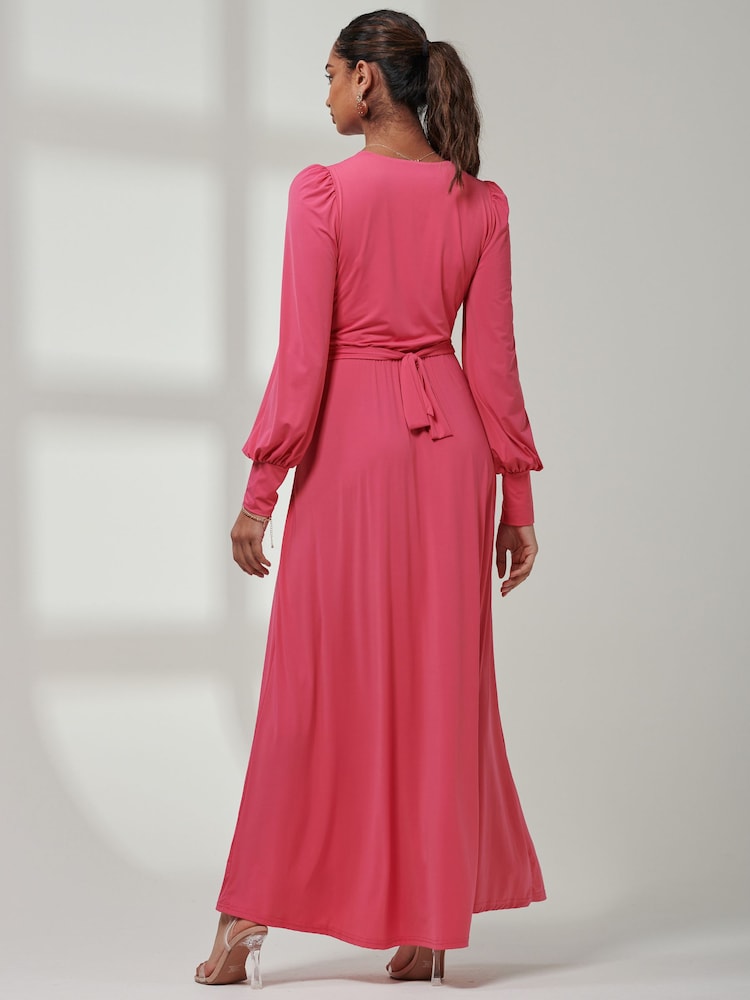 Rosa - Vestido largo de manga larga Giulia de Jolie Moi - Imagen 2 de 6 Rosa - Vestido largo de manga larga Giulia de Jolie Moi - Imagen 2 de 6