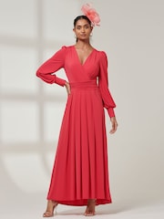 Jolie Moi Pink Tone Giulia Long Sleeve Maxi Dress - Image 1 of 5