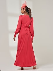Jolie Moi Pink Tone Giulia Long Sleeve Maxi Dress - Image 2 of 5